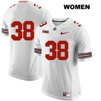 Women's NCAA Ohio State Buckeyes Javontae Jean-Baptiste #38 College Stitched No Name Authentic Nike White Football Jersey SX20P34PN